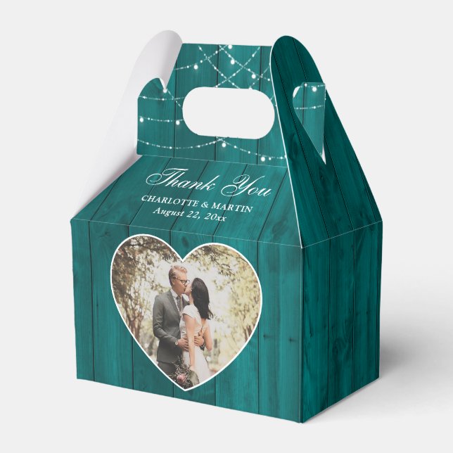 Ballotins Mariage Turquoise Rustic Wood (Verso)
