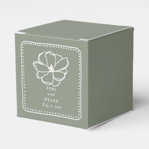 Ballotins Mariage vert de la taille des fleurs