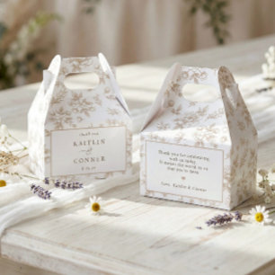 Ballotins Mariage Victorien Floral Beige Vintage Français