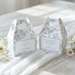 Ballotins Mariage victorien vintage floral bleu poussiéreux 