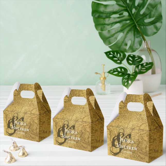 Ballotins Mariage vintage Gold Map (Multiple)