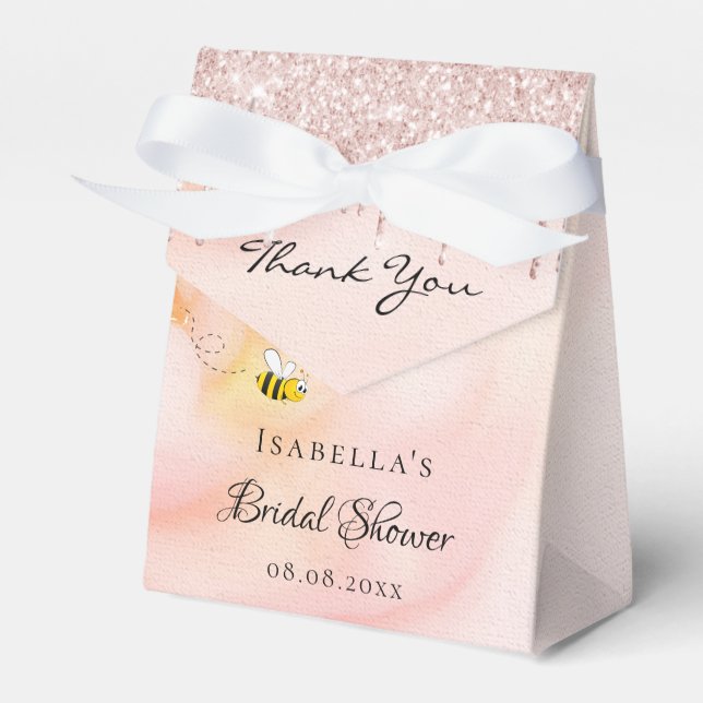 Ballotins Mariée de douche de mariée rose abeille paillettes (Verso)