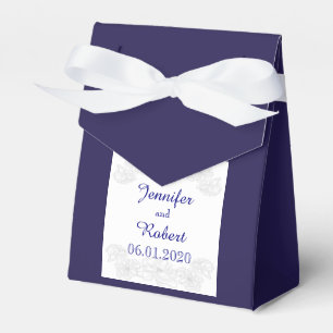 Ballotins Marine bleu et blanc Floral Wedding Favor Box