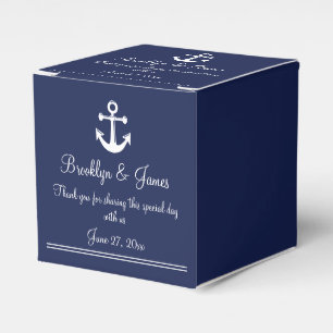 Ballotins Marine Bleu Nautique mariage Faveur boîte Ancre bl