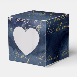 Ballotins Marine Blue et Gold Vintage Calligraphie