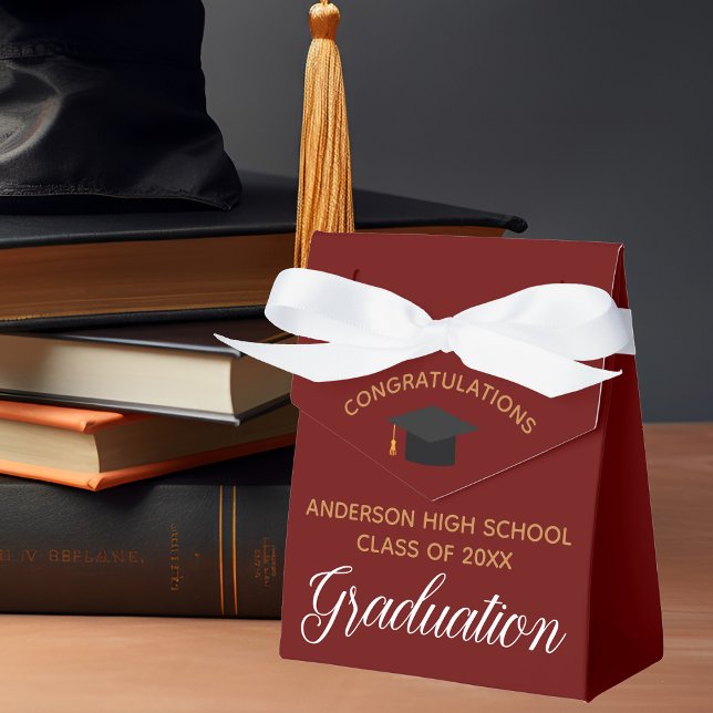 Ballotins Maroon Gold Graduation Party Chic Custom (Créateur téléchargé)