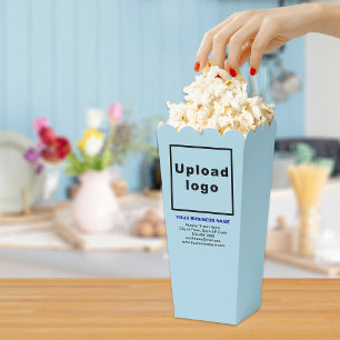 Ballotins Marque d'affaires sur la boîte à pop-corn bleu cla