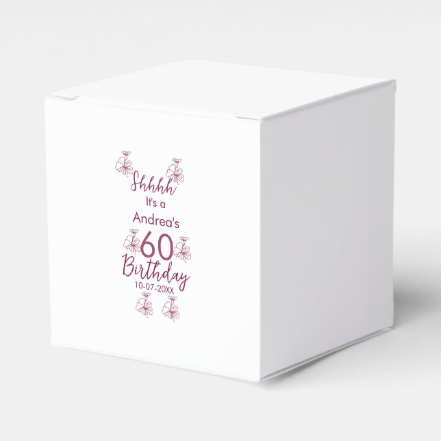 Ballotins Marron blanc mauve montre nom floral 60e anniversa (Verso)