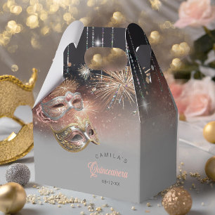 Ballotins Masquerade Masques Quinceanera Rose Gold ID1031