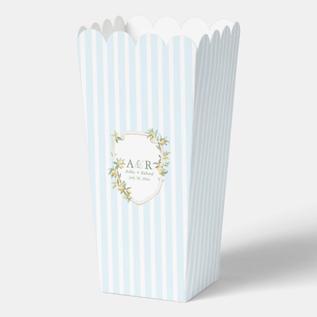 Ballotins Mediterranean Lemon Crest Wedding Popcorn (Verso)
