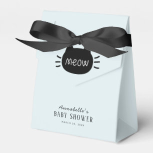 Ballotins Meow Black Cat Face Blue Boy Baby shower