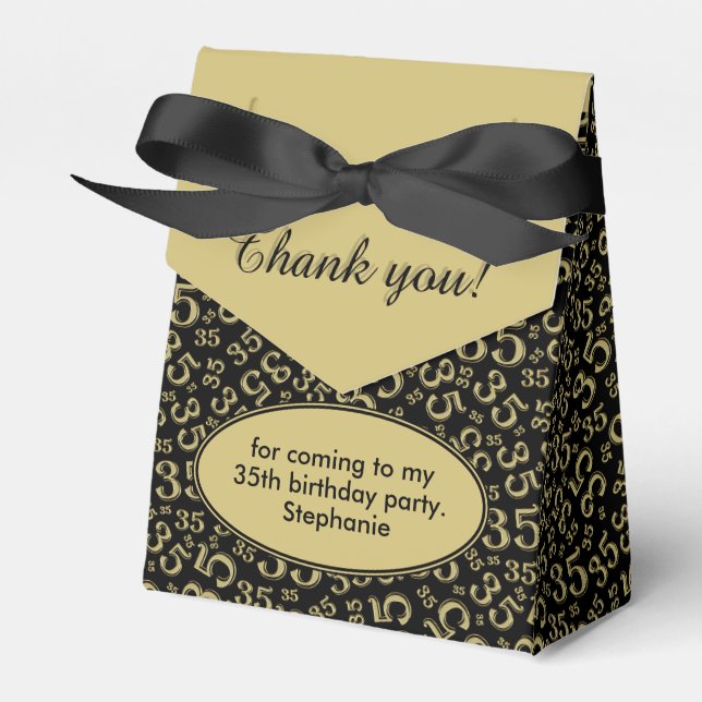 Ballotins Merci 35e anniversaire Gold/Black Numéro Motif (Verso)