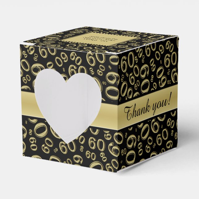 Ballotins "Merci" : 60ème anniversaire de fête Gold/Black Th (Verso)