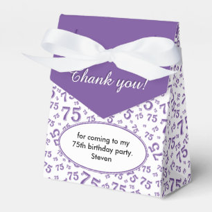 Ballotins Merci 75e Motif de numéro aléatoire violet/blanc