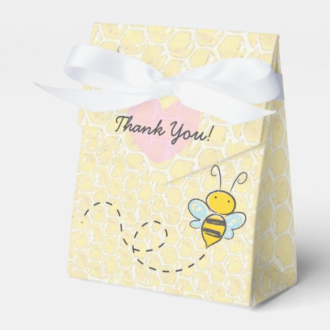 Ballotins Merci Bumble Bee Honeycomb Ballotin de bonbons (Verso)