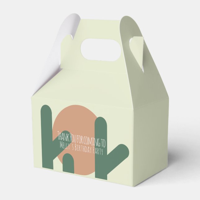 Ballotins Merci d'anniversaire de Cactus moderne (Verso)