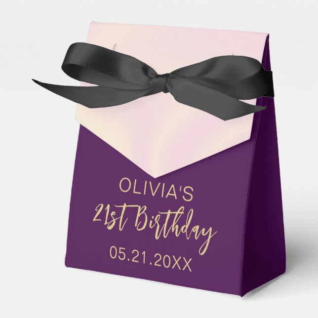 Ballotins Merci d'anniversaire moderne rose violet Ballotin (Verso)