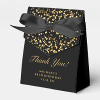 Merci d'anniversaire noir et or