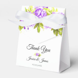 Ballotins Merci d'arrangement de Roses d'aquarelle violet