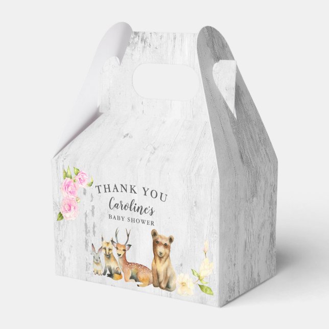 Ballotins Merci de Baby shower de bois rustique (Verso)