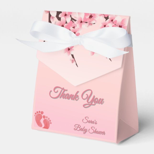 Ballotins Merci de Baby shower de fleurs de cerisier personn (Verso)