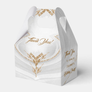 Ballotins Merci de marbre blanc d'or Ballotin d'anniversaire