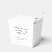 Merci de mariage personnalisé blanc Retro Typewrit