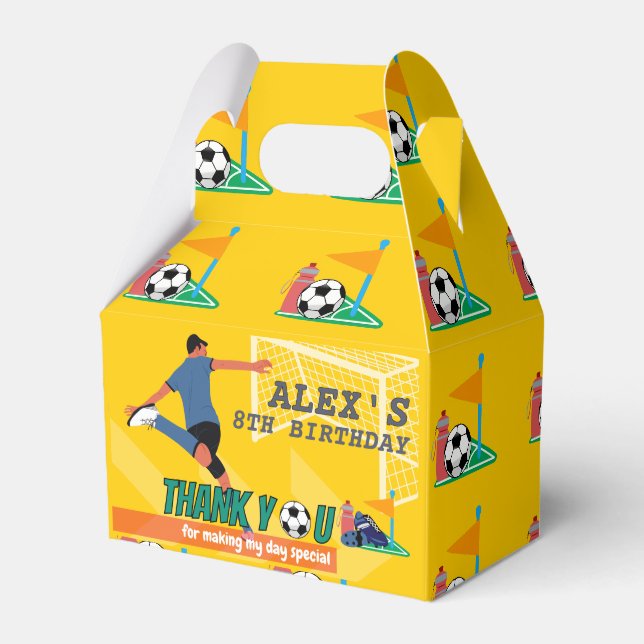 Ballotins Merci de soccer jaune vif Anniversaire (Verso)