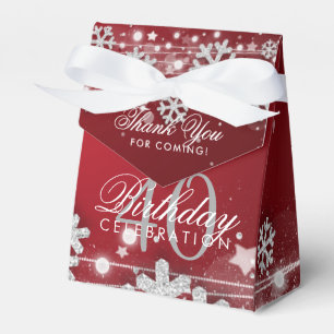 Ballotins Merci d'hiver de 40e anniversaire Silver Red