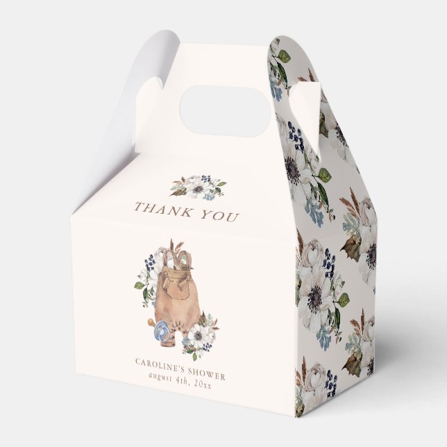 Ballotins Merci du Baby shower de la crèche de Boho neutre (Arrière)