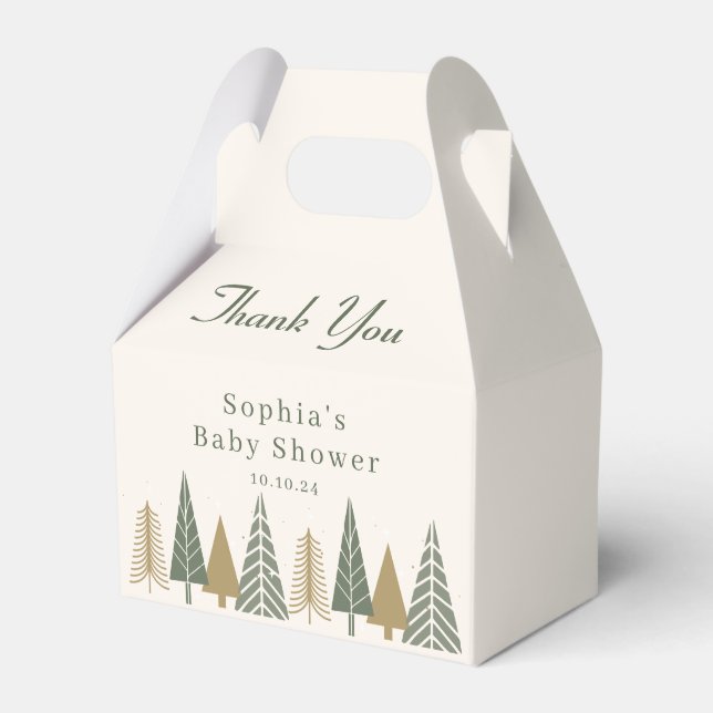 Ballotins Merci du Baby shower d'hiver vert (Verso)