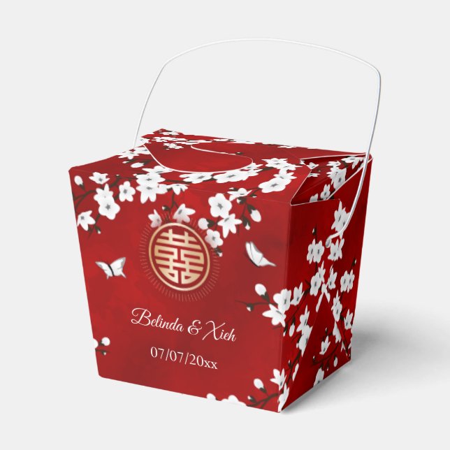 Ballotins Merci en or blanc rouge Mariage chinois (Verso)