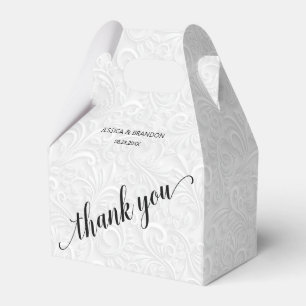 Ballotins Merci Mariage blanc chic en fibre