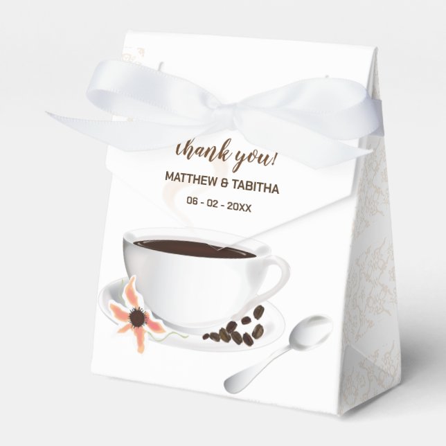 Ballotins Merci Mariage de la coupe de café de fèves de café (Verso)