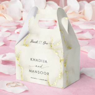 Ballotins Merci Mariage de texture de marbre d'or