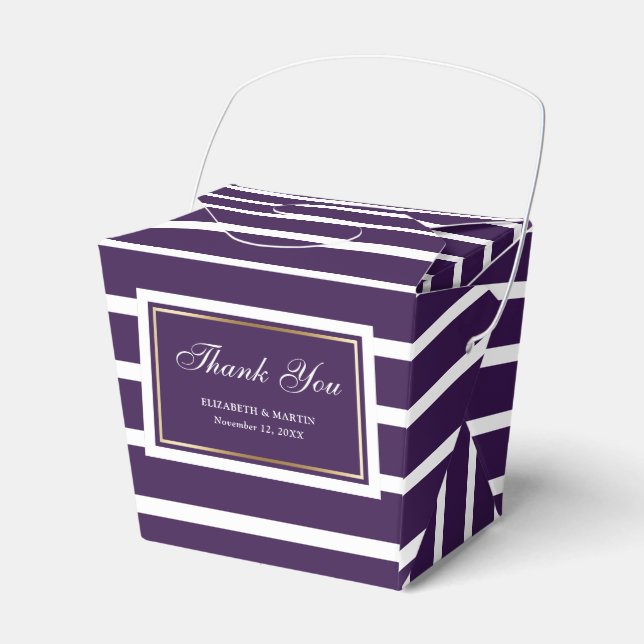 Ballotins Merci Mariage moderne violet or (Verso)