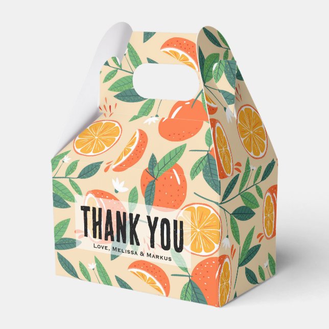 Ballotins Merci Motif rétro aux agrumes d'orange (Verso)