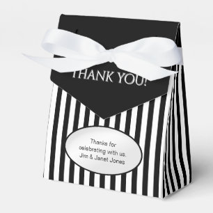 Ballotins Merci - Noir/Blanc Simple Stripes Motif
