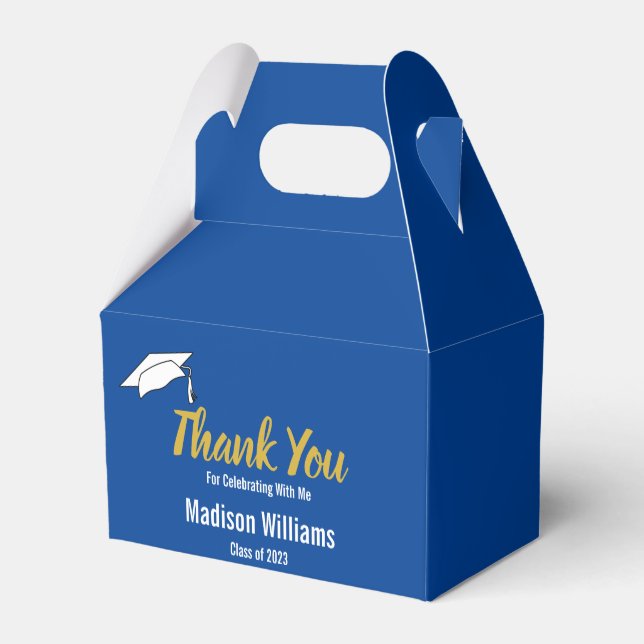 Ballotins Merci Pour Célébrer Avec Moi Bleu Graduation (Arrière)