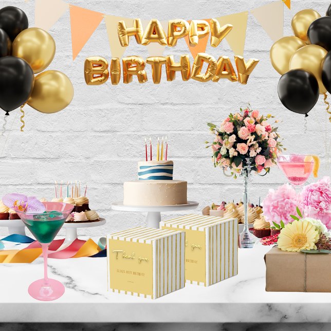 Ballotins Merci texte doré et rayures 50 e anniversaire (Créateur téléchargé)