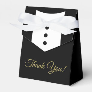 Ballotins Merci Tuxedo Black & Gold Mariage