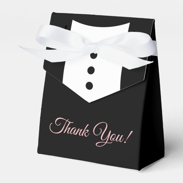 Ballotins Merci Tuxedo mariage Favor Box (Verso)