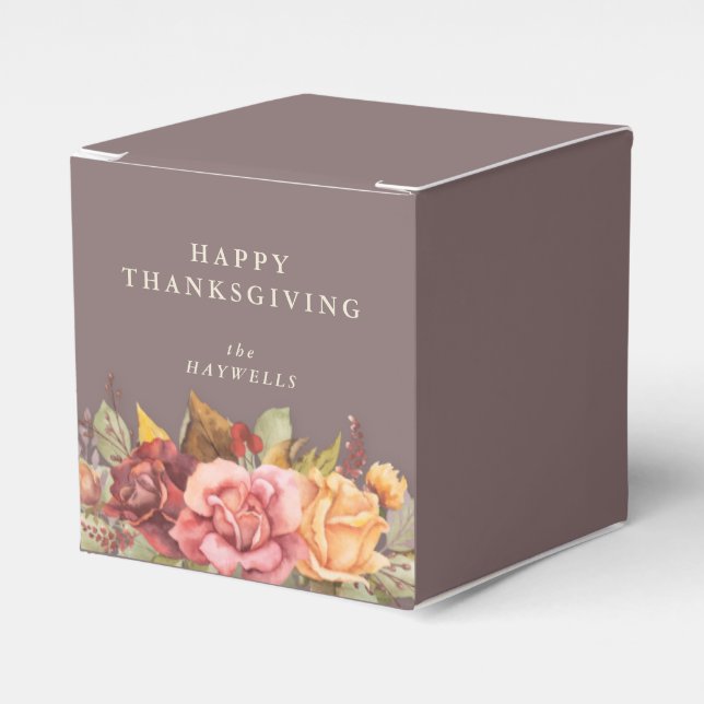 Ballotins Message personnalisé Automne Frontière Florale Tha (Verso)