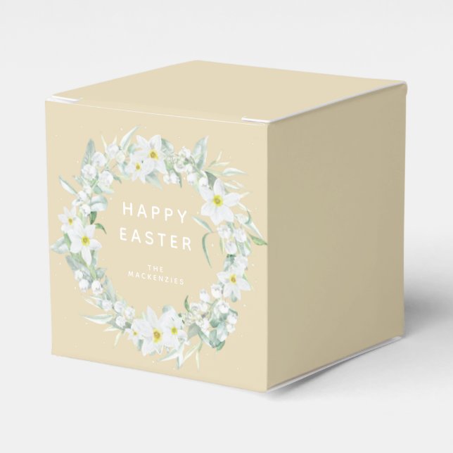 Ballotins Message personnalisé White Floral Pâques Wreath (Verso)