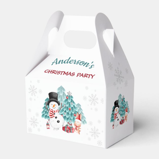 Ballotins Mignonne Snowman Fête de Noël Favoriser Box (Verso)