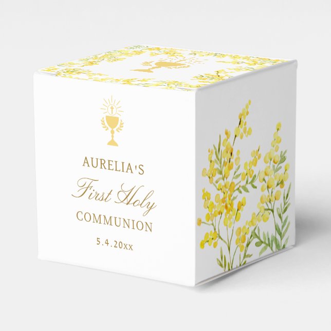 Ballotins Mimosa First Communion Cube (Verso)