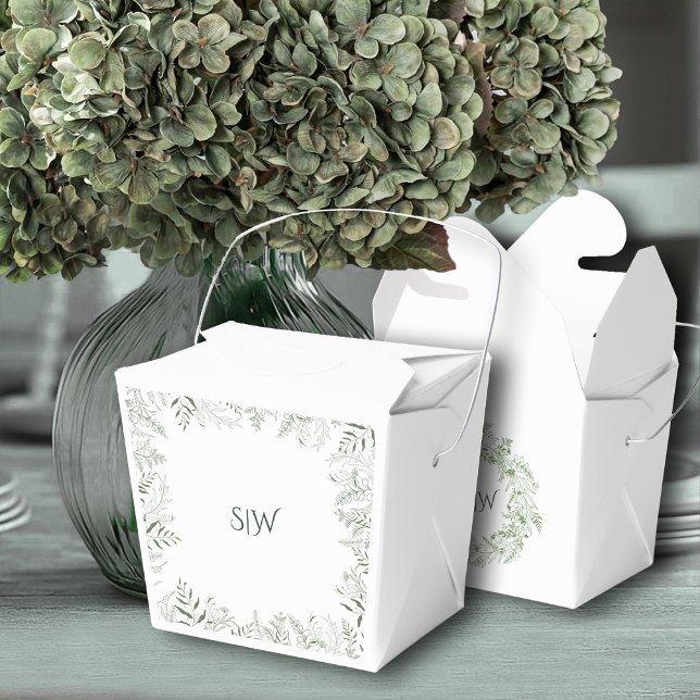 Ballotins Minimalist Leaves Monogram Wedding (Créateur téléchargé)