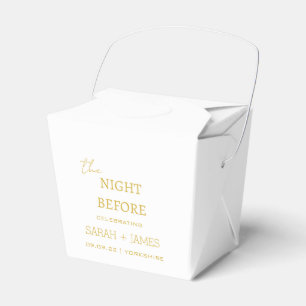 Ballotins Minimaliste blanc & or la nuit avant le Mariage