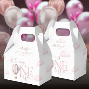 Ballotins Miss Onederful Fille au Ballon Rose 1er Anniversai