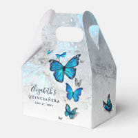 Modèle élégant Argent et Papillon Bleu